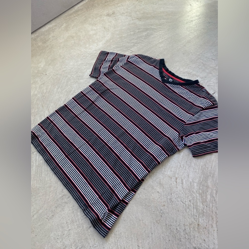 SouthPole Horizontal Striped V-Neck
